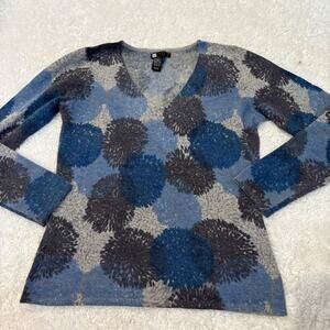 VTG Y2K Carol Little Angora Hair Lambswool Sweater Multicolor Sz M Tomato Scandi